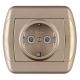 ROYAL-E Dvopolna prikjucnica 16A/250V plastika zlatna