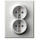 PR Classic Dupla priklj. dvopo lna plast.jez. 16A 250V krem