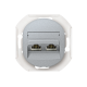 E614S.S Prikljucnica komunik. bez maske EON 2xRJ45 Cat 5e FT