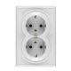 P Dvostruka prikjucnica 16A/ 250V 2P E plastika