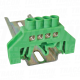Izol. sina uzemljenja N/PE 4P zelena230/400VAC. 100A. 6×9mm.